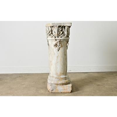 Portuguese 18th Century Carved Stone Column
