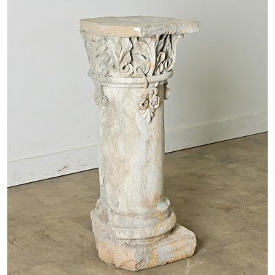 Portuguese 18th Century Carved Stone Column