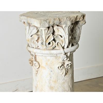 Portuguese 18th Century Carved Stone Column