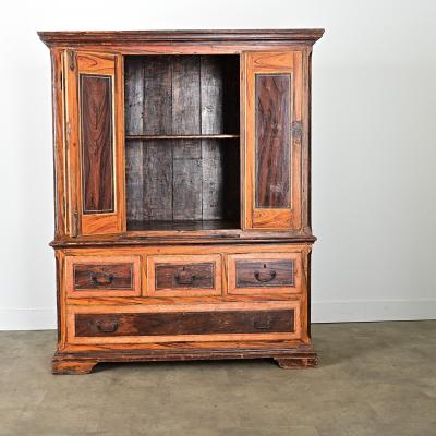 Portuguese 18th Century Faux Bois Painted Cabinet