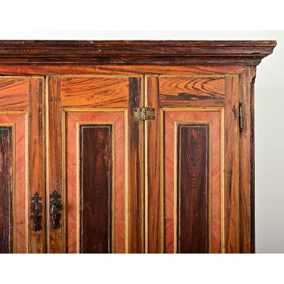 Portuguese 18th Century Faux Bois Painted Cabinet