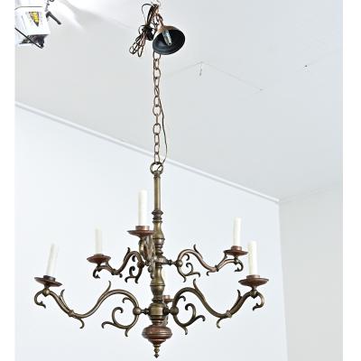 Portuguese 19th Century Brass Chandelier