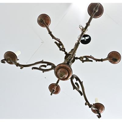 Portuguese 19th Century Brass Chandelier
