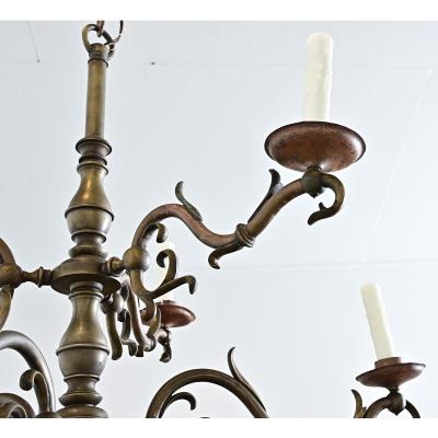 Portuguese 19th Century Brass Chandelier