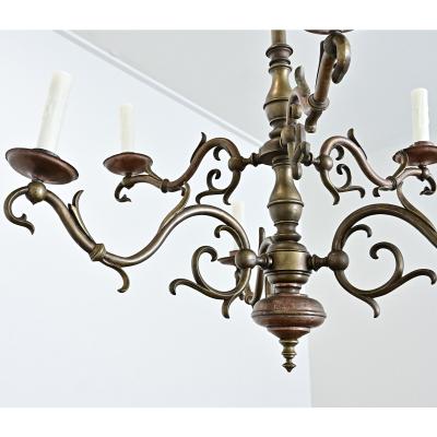 Portuguese 19th Century Brass Chandelier