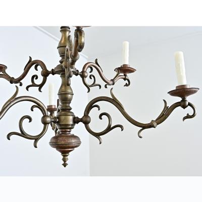 Portuguese 19th Century Brass Chandelier