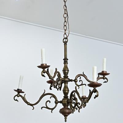 Portuguese 19th Century Brass Chandelier