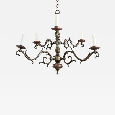 Portuguese 19th Century Brass Chandelier