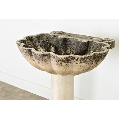 Portuguese 19th Century Carved Stone Pedestal Sink