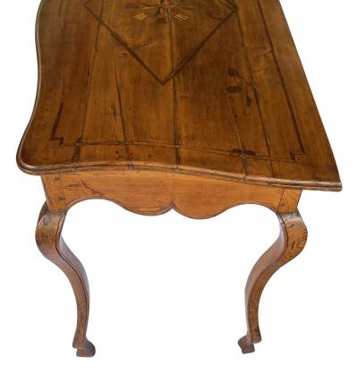 Portuguese Provincial Inlaid Fruitwood Console Table
