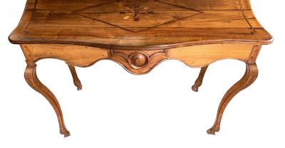 Portuguese Provincial Inlaid Fruitwood Console Table