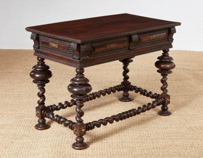 Portuguese Rosewood Library Table 19th c 