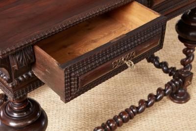 Portuguese Rosewood Library Table 19th c 