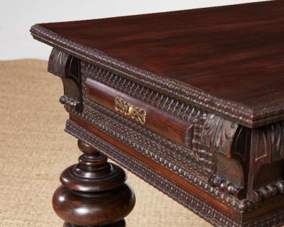 Portuguese Rosewood Library Table 19th c 