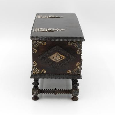 Portuguese Solid Rosewood Box In The Form Of A Gothic Sideboard Circa 1810