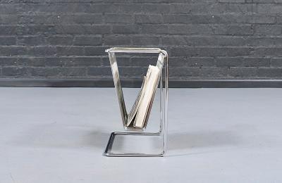 Post Modern Cantilever Steel Magazine Book Rack
