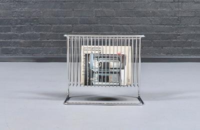 Post Modern Cantilever Steel Magazine Book Rack