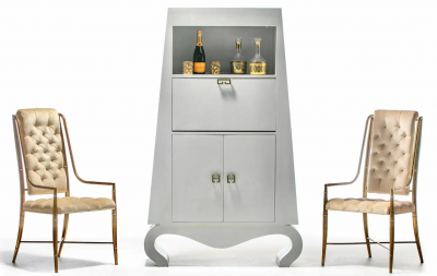 Post Modern Chinoiserie Dry Bar Cabinet C 1990s