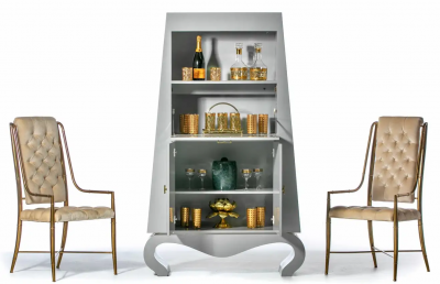 Post Modern Chinoiserie Dry Bar Cabinet C 1990s