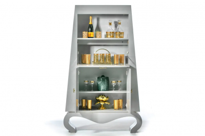 Post Modern Chinoiserie Dry Bar Cabinet C 1990s