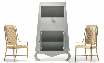 Post Modern Chinoiserie Dry Bar Cabinet C 1990s