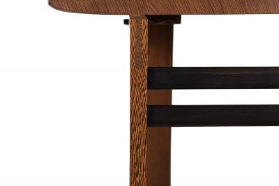 Post Modern Ebony Hardwood Accent Table w Dovetailed Corners circa 1987