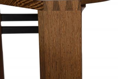 Post Modern Ebony Hardwood Accent Table w Dovetailed Corners circa 1987