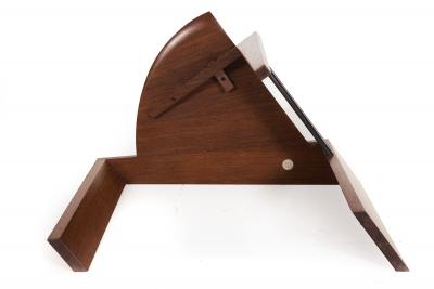 Post Modern Ebony Hardwood Accent Table w Dovetailed Corners circa 1987