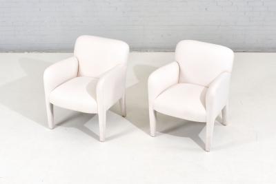 Post Modern Pair Lounge Chairs by Preview in Boucle 1980