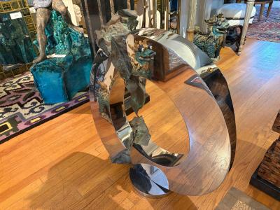 Post Modern Stainless Steel And Bronze Sculpture By Gary Slater