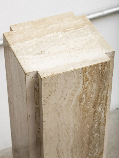 Post Modern Travertine Pedestal
