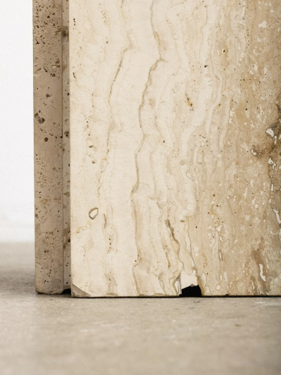 Post Modern Travertine Pedestal