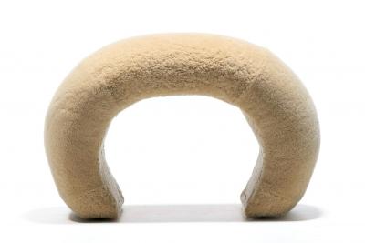 Post Modern Waterfall Stools in New Palomino Butter Cream Sheepskin Upholstery