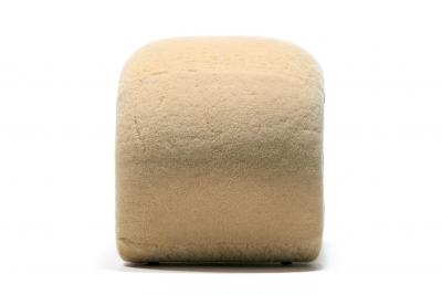 Post Modern Waterfall Stools in New Palomino Butter Cream Sheepskin Upholstery
