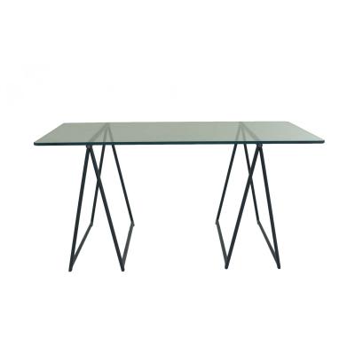 Post War Campaign Style Jansen Post War Glass Table