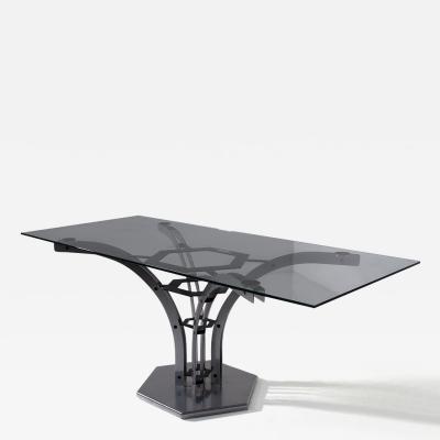 Postmodern Italian Dining table in stell and metal