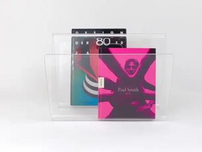 Postmodern Lucite ZigZag News Rack Magazine Stand Italy 1980s