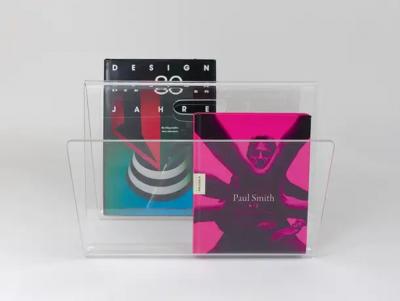 Postmodern Lucite ZigZag News Rack Magazine Stand Italy 1980s