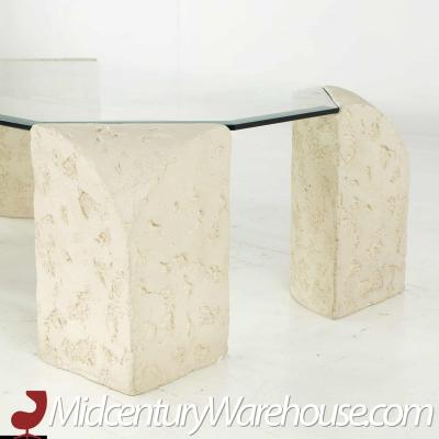 Postmodern Mactan Glass and Pastor Stone Coffee Table