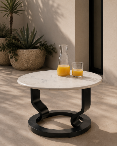Postmodern Marmorino Coffee Table Sweden Circa 1980s