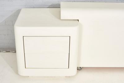 Postmodern Plaster Headboard w Nightstands 1970