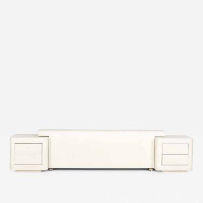 Postmodern Plaster Headboard w Nightstands 1970