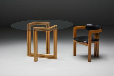 Postmodern Round Glass Dining Table 1970s
