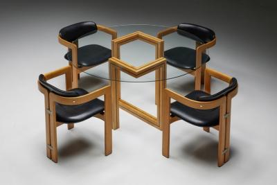 Postmodern Round Glass Dining Table 1970s