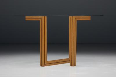 Postmodern Round Glass Dining Table 1970s