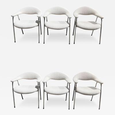 Postmodern Set 6 Dining Chairs Side Chairs by Marble Imperial Design 1970