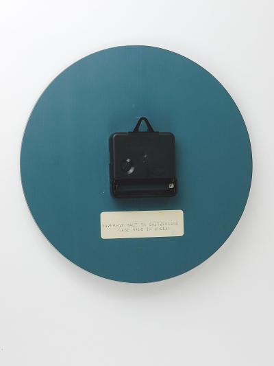 Postmodern Striped Mirror Glass Black White Wall Clock 1980s England