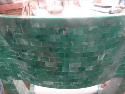 Postmodern Tessellated Stone And Brass Klismos Chair By Maitland Smith