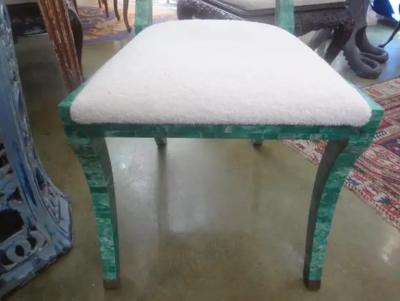 Postmodern Tessellated Stone And Brass Klismos Chair By Maitland Smith