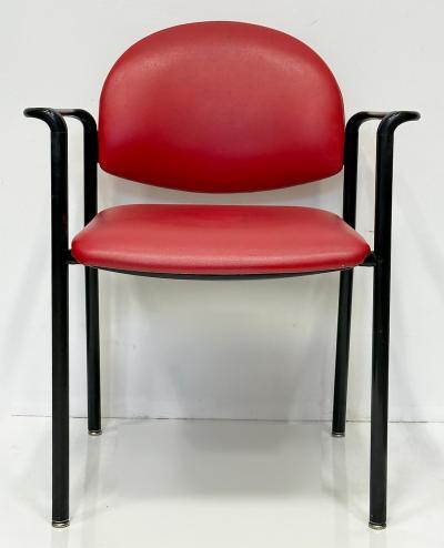 Postmodern Vintage Upholstered Steel Dining Armchairs Set of 4 USA